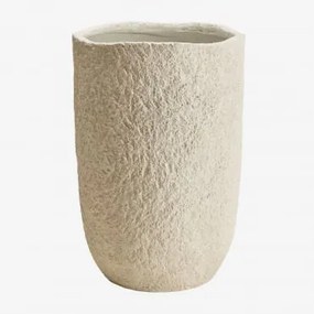 Donica Zewnętrzna Z Cementu Nuria Ø35 Cm - ↑55 Cm & Biała - Sklum