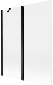 Mexen Mist parawan nawannowy 2-skrzydłowy 140 x 150 cm, transparent, czarny - 8A9-140-011-70-00