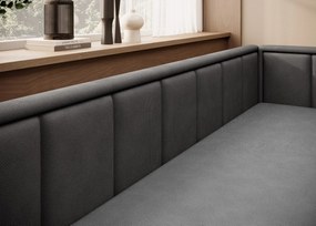 Sofa rozkładana z funkcją spania FULGEO czarna/szara prawa ELTAP