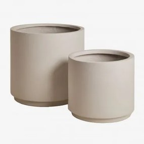 Zestaw 2 Donic Ø35 Cm / Ø45 Cm Z Polipietry Saturno Sand Grey - Sklum