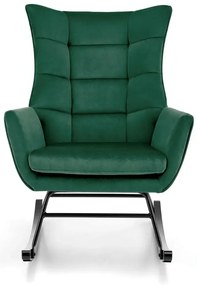 Fotel bujany BAZALTO VELVET zielony HALMAR