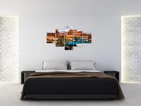 Obraz pojazdu terenowego w górach (125x70 cm)