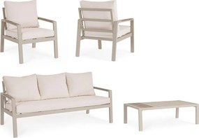 Beżowy aluminiowy zestaw mebli ogrodowych dla 5 osób Elna – Bizzotto