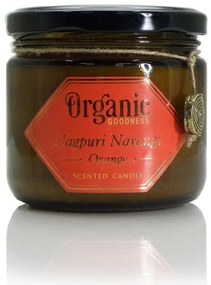 Świeca organiczna Nagpuri Narangi - Pomarańcza 200g w bursztynowym szkle