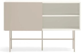 Beżowo-kremowa niska komoda z drzwiami przesuwnymi 140x91 cm Nube – Teulat