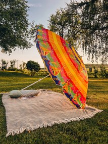 Czerwono-żółty parasol BLISS 180 cm
