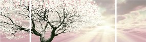 Obraz różowego drzewa (170x50 cm)