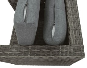 Zestaw rattanowy MALIBU dla 8 osób (szary)