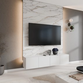 Szafka RTV wisząca MIVO 200 cm do Salonu pod Telewizor - Biały