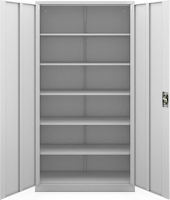 Szafa biurowa metalowa szeroka i wysoka szara, 1150x2200x400 mm: JAN II H2200