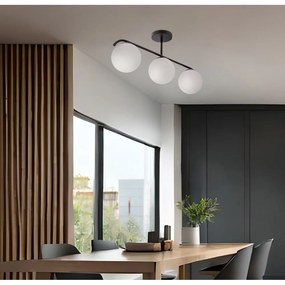 Czarno-biała lampa sufitowa ze szklanym kloszem 15x69,5 cm Amadeo – Candellux Lighting