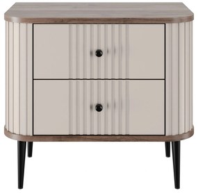 Zestaw szafek nocnych Vesper 56 cm - kaszmir / orzech / czarne nogi