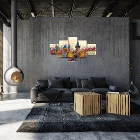 Obraz - Jesień w malowanym mieście (125x70 cm)