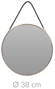 Dekoracyjne lustro wiszące, rama w kolorze złotym, Ø 38 cm