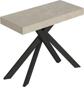 Saki Mały rozkładany stolik konsolowy z kaszmiru 90x40/196 cm z nogami w kolorze antracytowym