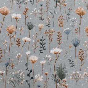 PrzytulneMieszkanie.pl Prześcieradło z mikrofibry BOTANIC FIELD szare 180x200 cm