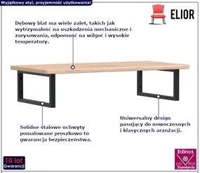 Naturalne drewno półka 100x50 czarne uchwyty - Bafo