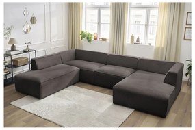 Brązowy sztruksowy narożnik modułowy (lewostronny/w kształcie litery U) Megeve – Bobochic Paris