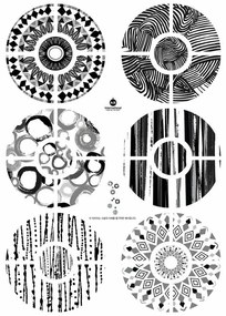 Naklejka Ambiance Grey And Black Circles