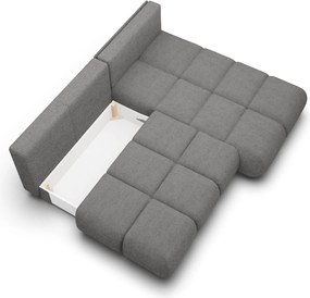 Masseno Narożnik CORSO z funkcją spania i pojemnikiem na pościel Narozniki L, Rozkładana sofa - Szary, NOW OR NEVER 92