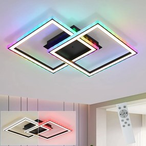 NETTLIFE Lampa sufitowa LED do salonu, ściemnialna, nowoczesna, RGB, z pilotem, 3000-6000K, nowoczesna RGB 13
