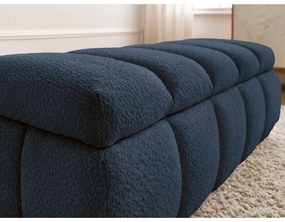 Ciemnoniebieska ławka z materiału bouclé – Bobochic Paris