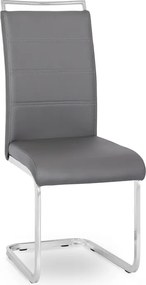 Krzesło Tapicerowane do Jadalni LOCA Szare Na Płozach Ekoskóra Nowoczesne