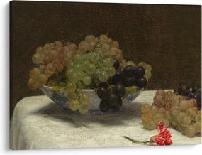 Obraz - Henri Fantin-Latour, Still Life with Grapes and a Carnation, reprodukcje (70x50 cm)