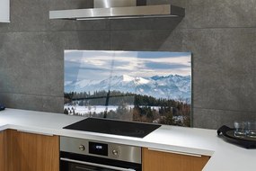 Panel szklany do Kuchni Śnieżna Kraina Gór
