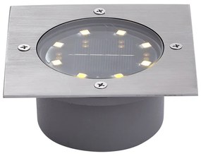 Zewnetrzna Zestaw 6 reflektorów gruntowych aluminiowych kwadratowych z LED IP65 solarnych - Terry Nowoczesny Oswietlenie zewnetrzne