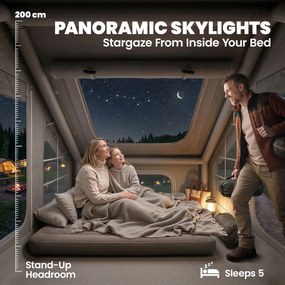 Outsunny Nadmuchiwany Namiot 5-8 Osób Szybki Montaż Wodoodporny 8000 mm Odporność na Wiatr z Pompką Ognioodporne Dachowe Okno | Aosom PL