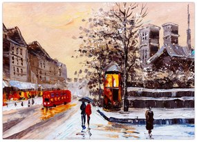 Obraz - Obraz miasta zimą (70x50 cm)