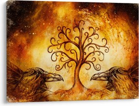 Naturalny abstrakcyjny obraz drzewa (70x50 cm)