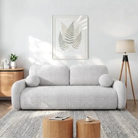 Sofa VIDI Rozkładana Dwuosobowa Szara Szenil Japandi