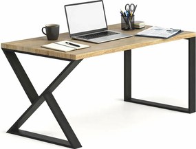Duże dębowe biurko industrialne 170x70 G3-D12