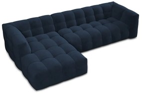 Niebieski aksamitny narożnik Windsor &amp; Co Sofas Vesta, lewostronny