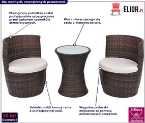 Zestaw brązowych mebli ogrodowych - Lisga