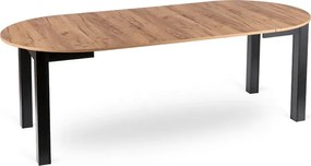 Stół Okrągły Rozkładany JAMES 103-223 cm Dąb Craft/Czarny Nowoczesny Loft