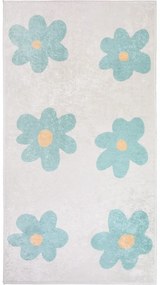 Miętowo-kremowy dywan dziecięcy odpowiedni do prania 80x150 cm Cute Flowers Green – Vitaus