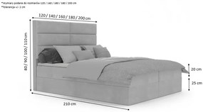 Łóżko kontynentalne ELLA 2 - 160x200