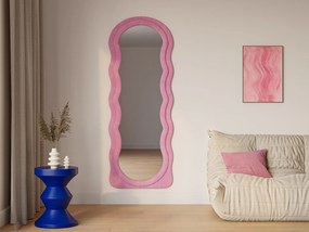 Lustro organiczne z weluru - szer. 65 x wys. 170 cm - Różowy - AYANI