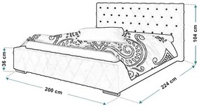 Dwuosobowe łóżko ze schowkiem 180x200 Loban 3X - 36 kolorów