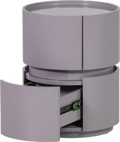 Jasnoszara szafka nocna z połyskiem Lunex – WOOOD