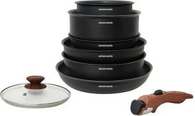 Zestaw garnków 8 elementów ARTHUR MARTIN - Aluminium - Rączka drewniana - Do wszystkich rodzajów kuchenek, w tym indukcyjnych