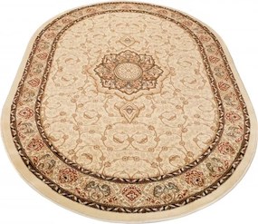 Kremowy owalny dywan w stylu P6-S84