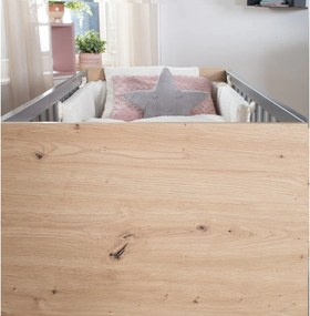 Szaro-naturalne łóżeczko 60x120 cm Anna – Roba