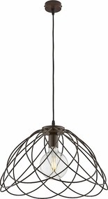 Żyrandol Pagoda z czarnego lakierowanego żelaza z dekoracją z efektem rdzy, z regulowanym kablem elektrycznym, 1 lampa 132 Ø45 BL298-S1-RG