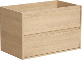 Szafka łazienkowa wisząca pod umywalkę - Okleina dębowa - 80 cm - MILIPAM