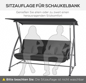 Poduszka Outsunny do huśtawki ogrodowej 170 x 100 x 8 cm, Ciemnoszary