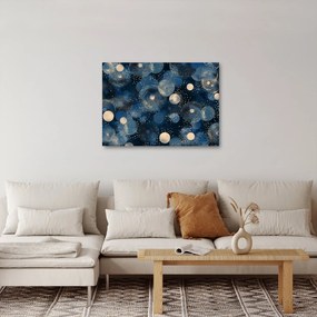 Obraz - Niebiesko-złote pierścienie (70x50 cm)